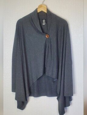 bobeau Nordstrom Draped Asymmetrical Cardigan Boho Knit Button Poncho Sweater
